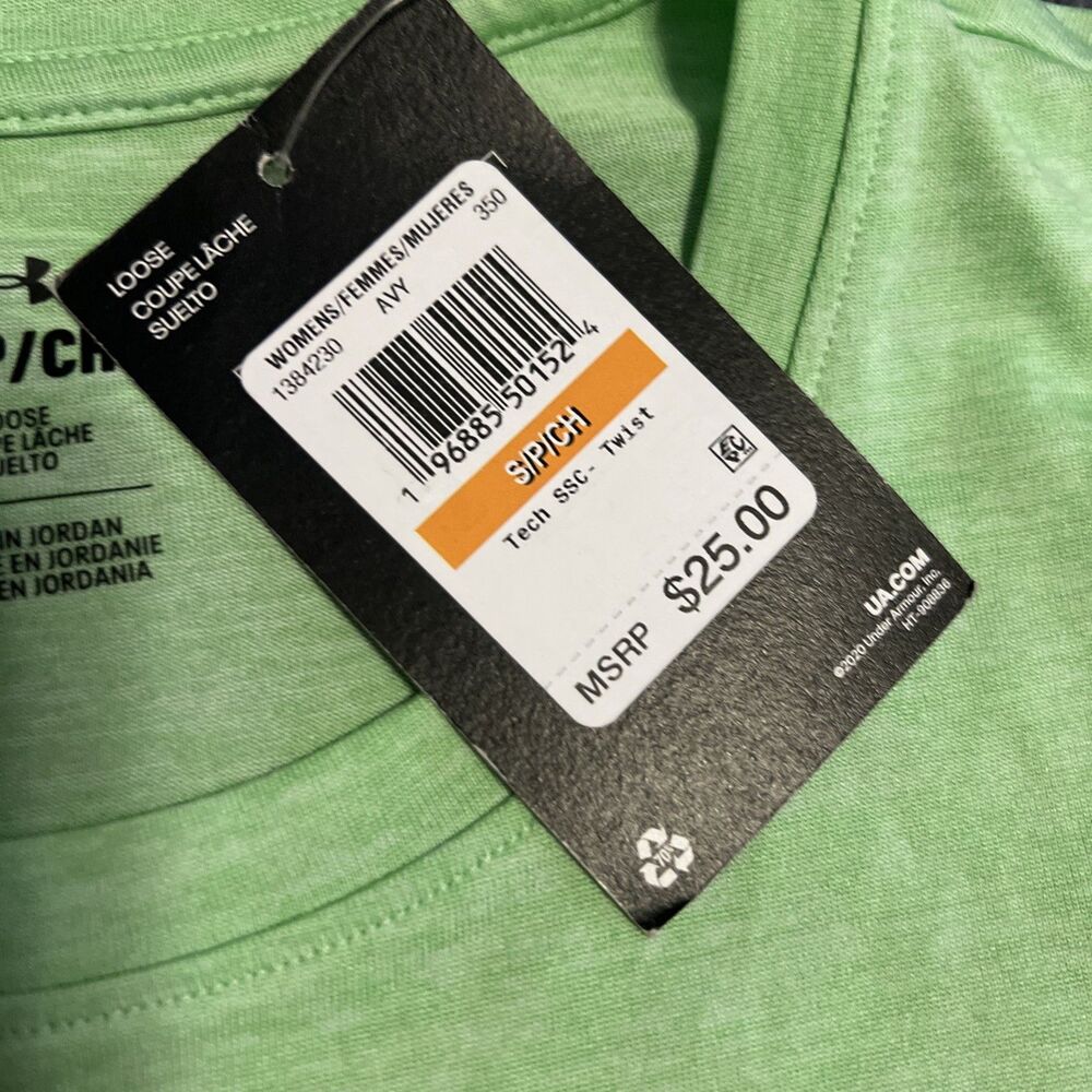 Small Women’s Under Armour Loose Tech SSC Twist Green 1384230 - Picture 4 of 8